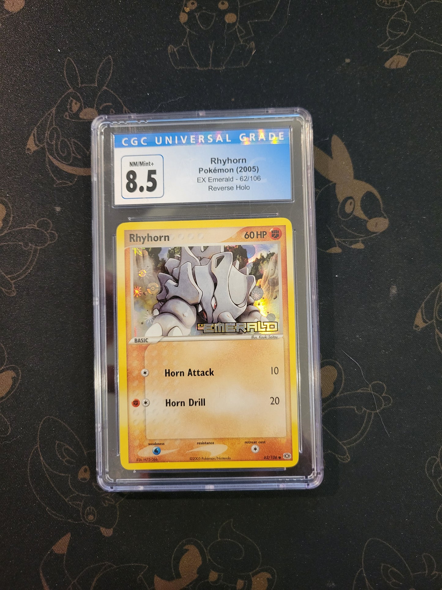 Rhyhorn #62 EX Emerald - Reverse Holo - 8.5 CGC
