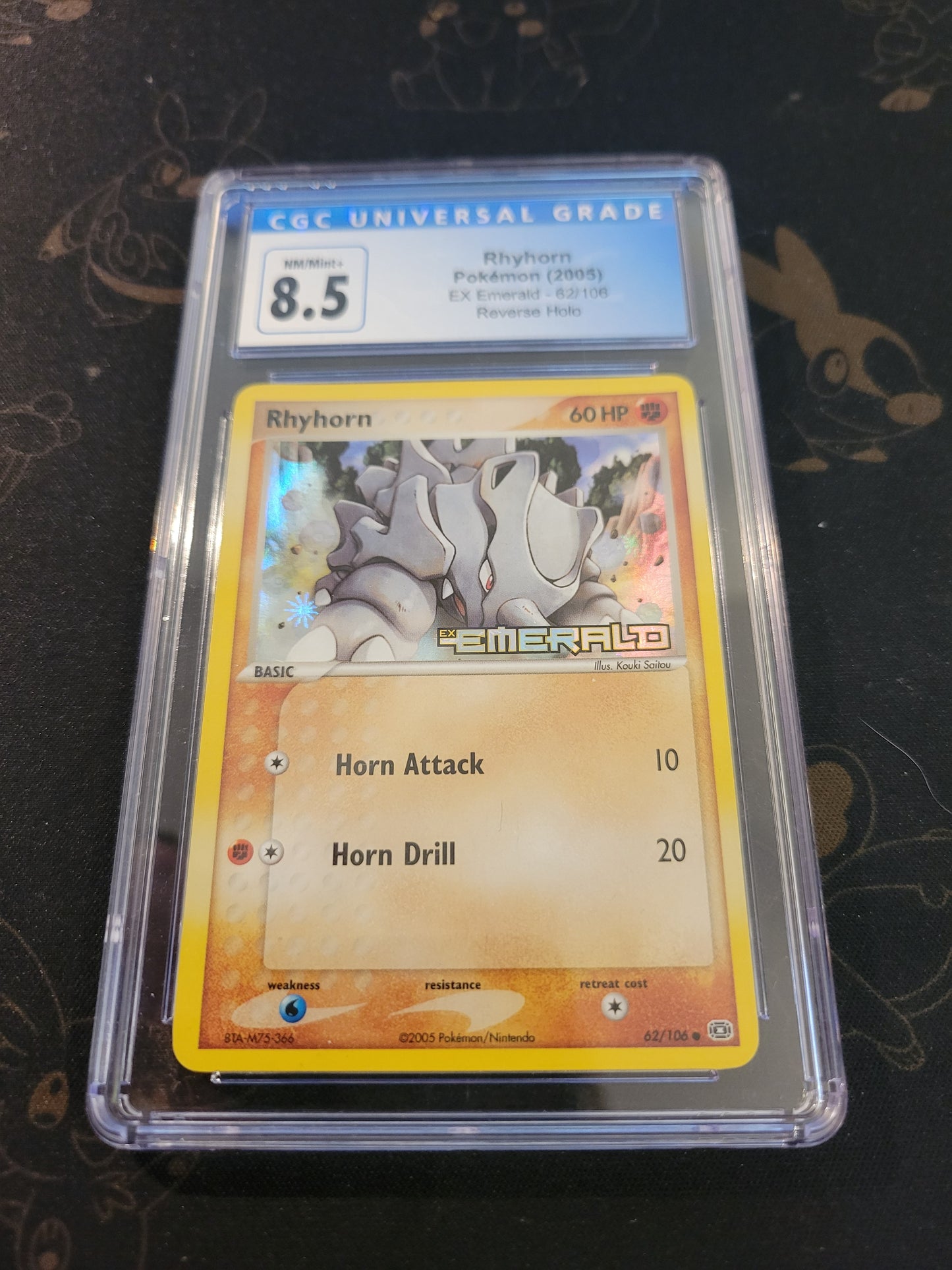 Rhyhorn #62 EX Emerald - Reverse Holo - 8.5 CGC