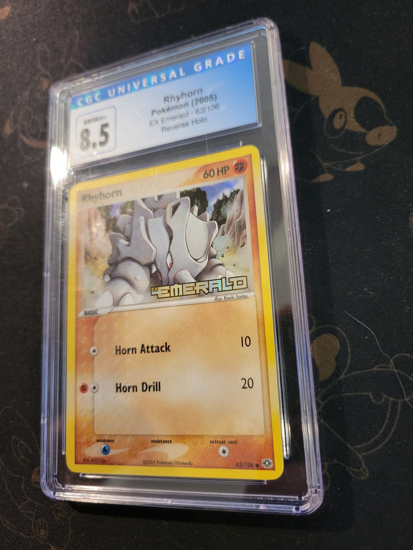 Rhyhorn #62 EX Emerald - Reverse Holo - 8.5 CGC