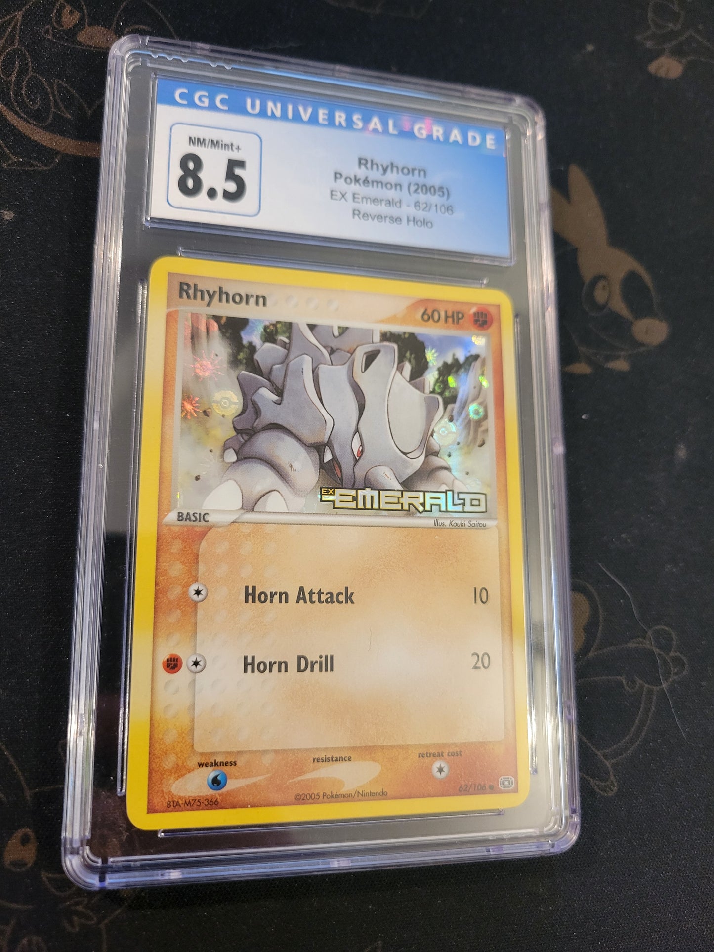 Rhyhorn #62 EX Emerald - Reverse Holo - 8.5 CGC